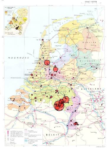 kaart verspreiding familie Tilburgs/Tilborghs